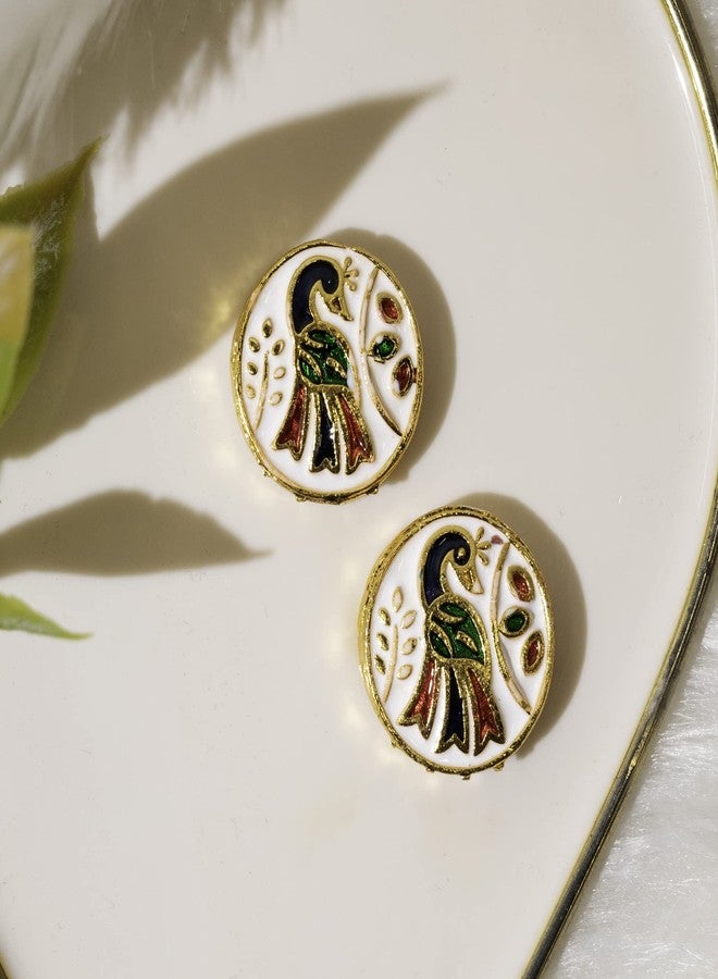 SATRA TRADERS Meenakari Kundan Beads|Size:20mm|6Pcs|White - Image 4